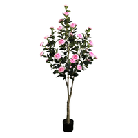 Arbre à fleurs bonsaï, arbre artificiel à fleurs de camélia en pot, plante pour décoration intérieure
