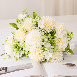 Rafia Joy Ball ramo <span class=keywords><strong>de</strong></span> flores <span class=keywords><strong>de</strong></span> imitación decoración <span class=keywords><strong>de</strong></span> mesa <span class=keywords><strong>de</strong></span> comedor crisantemo <span class=keywords><strong>flor</strong></span> Artificial para fotografía - Product Image 3