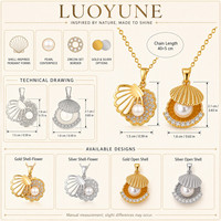Collier Pendentif Coquillage Perle LUOYUNE pour Femme, Bijoux Coquillage Scintillant en Zircon Pavé, Designs Or et Argent, Style Coffret Cadeau Élégant