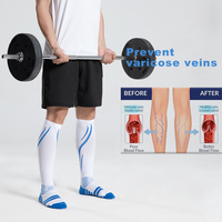 Chaussettes de compression montantes en nylon de haute qualité pour l'été, 15-20 mmHg, chaussettes de sport unisexe 20-30 mmHg pour la course à pied