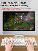 Clavier USB filaire SWEET avec 25 touches anti-ghosting, disposition pleine taille, touches rondes pour le travail de bureau et les jeux sur PC