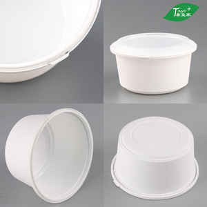 <b>Lockable</b> Round Lunch <b>Box</b> With Plastic Lid 200Ml 250Ml 300Ml 750Ml Anti Theft Buckle Microwaveable Disposable Takeaway Bowl - Product Image 4