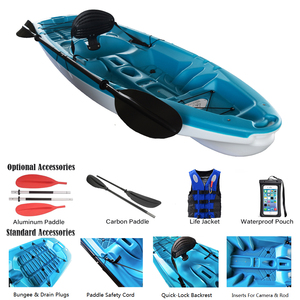 للبيع بالجملة زورق زورق من البلاستيك عالي الكثافة زوارق وقوارب قوارب زورق بجولة مصبوبة/قوارب الكاياك يجلس على رأس زورق جلوس واحد - Product Image 3