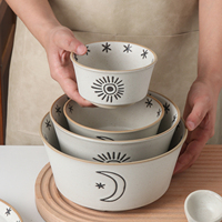 Nouvel ensemble de vaisselle en céramique à thème lunaire unique, compatible lave-vaisselle et micro-ondes, comprenant bols, assiettes à steak, cuillères et tasses, idéal comme cadeau de pendaison de crémaillère, ustensiles de cuisine