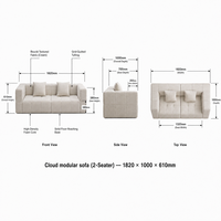 Modernes Fengyun Duo Modulsofa, geeignet für Wohnzimmer, Hotels, Apartments, und kann durch OEM individuell angepasst werden.