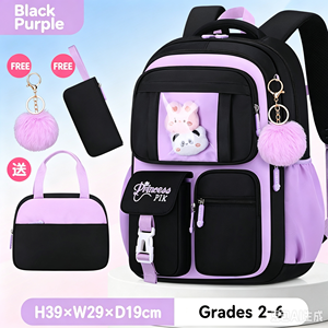 4‑in‑1 Girls Princess <b>School</b> <b>Backpack</b> Set Waterproof Large Capacity <b>School</b> Bag with Pencil Pouch Tutoring Bag Doll for Kids - Product Image 5