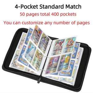 Porte-cartes de collection et de visite Junmei à 4 pochettes en PU avec fermeture éclair, pochette de rangement pour pages Monster Ultimate Guard - Product Image 5