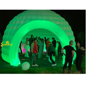 Carpa Domo Iglú Blanca <span class=keywords><strong>de</strong></span> PVC Resistente con Iluminación LED, Inflable, para Fiestas y Bodas, para Uso en Jardín, 20 pies x 20 pies, Incluye Soplador - Product Image 4