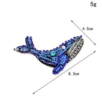 Applique 3D personnalisée faite à la main, ornée de strass et de perles, motif coquillage marin (hippocampe, dauphin), à coudre pour veste, bagage, chapeau