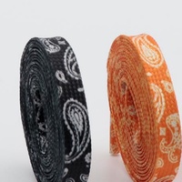 Lacets plats en polyester imprimés par transfert thermique motif Paisley 8 mm pour les détaillants de baskets AF1 et les grossistes en accessoires de chaussures