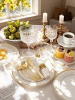 Ensemble de vaisselle de fête élégant pour mariage, assiettes jetables en matériau PS doré personnalisées, assiettes à dessert, serviettes