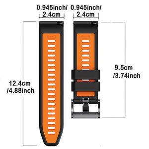 Correa de Silicona de 24 mm de Doble Color Compatible con Relojes Suntop, Transpirable, Cómoda, Accesorio para un Reloj Inteligente Deportivo - Product Image 2