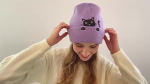 <span class=keywords><strong>Chat</strong></span> mignon brodé imperméable tricoté chapeau extérieur chaud bonnets casquette Street Style Penny casquette avec <span class=keywords><strong>chat</strong></span> sur la tête <span class=keywords><strong>Image</strong></span> - Product Image 4