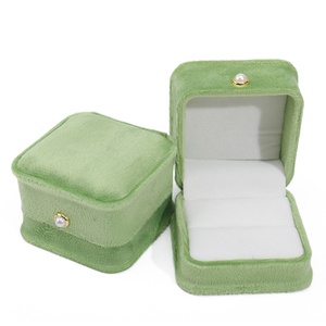 Jewelry Packaging <b>Box</b> Velvet OEM Wholesale Price <b>Ring</b> Necklace Storage Case Pearl Button Jewelry Gift <b>Box</b> - Product Image 3