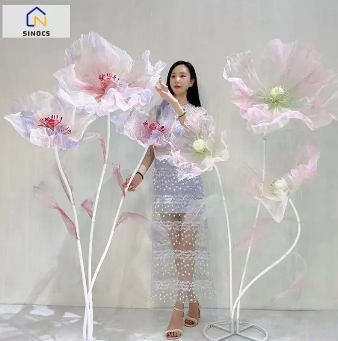 Hot selling organza artificial flowers for wedding decoration and party decoration