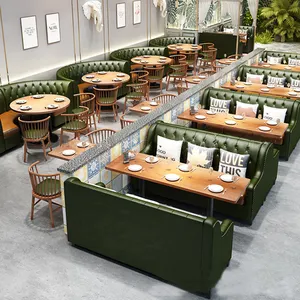 공장 도매 레스토랑 세트 나무 식당 부스 소파 세트 의자 맞춤형 현대 레스토랑 가구 판매