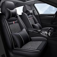 Housses de siège de voiture universelles en tissu de lin respirant personnalisées, ensemble complet, noir, pour Polo M3 X5 Touareg Jetta Passat A5 Golf