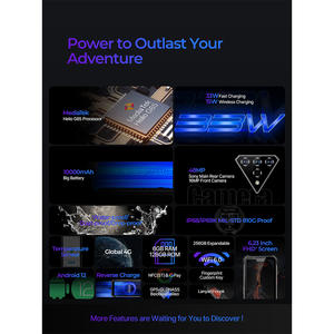 2024 מוצר חם M10 33W טלפון חכם קשיח ip68 מהיר NFC טביעת אצבע 6GB+128G android12 24MP+48MP 6.23 אינץ' טלפון קשיח קשיח - Product Image 2