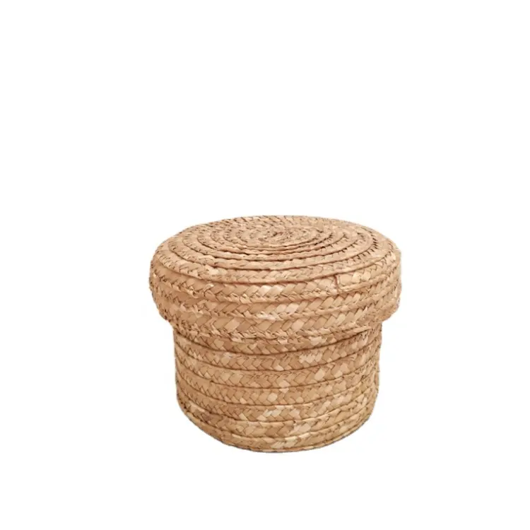手作りの生分解性麦わら収納バスケットフォークグラス織りスナックバスケットユニークな家や花瓶のギフト