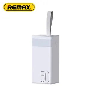 REMAX 20W + 22.5w便携式电源组50000毫安时USB C电缆快速充电器电源充电组50000毫安时发电站，带发光二极管灯