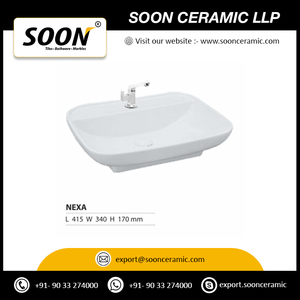 Lavabo de Cerámica de Alta Calidad Soon, Modelo Mini Toro, 355x255x120mm, 9L, Moderno, de Travertino, para Instalar en la Encimera de la Cocina - Product Image 3