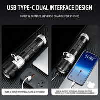 Lampe torche tactique en alliage d'aluminium, super lumineuse avec lumière latérale, rechargeable, LED, étanche, pour situations d'urgence, camping en plein air