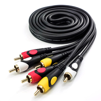 Câble audio de voiture 3,5 mm Aux vers 2 RCA HiFi OFC mâle-mâle avec gaine en PVC pour moniteur d'ordinateur et lecteur DVD
