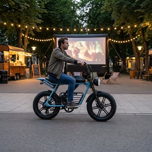 Vélo électrique rétro silencieux et confortable pour adultes, facile à monter, avec longue banquette, idéal pour les soirées cinéma en plein air - Product Image 3