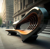 Urban Space – chaise de salon moderne, banc de styliste futuriste, 3 places avec éclairage LED