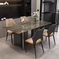 Table à manger carrée ou rectangulaire en marbre naturel moderne de luxe, très vendue, pour la décoration de la maison, de la villa ou de l'hôtel