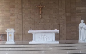 Fabbrica diretta mano intagliato in marmo pulpito podio per la progettazione della chiesa religiose decorate sculture in pietra e sculture - Product Image 2