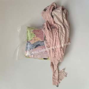 Chiffons en coton de couleurs mélangées pour usage industriel, avec imprimés, coupés en morceaux 35-55x, pour le nettoyage industriel - Product Image 1