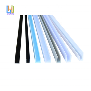 Glissière en plastique PVC en verre double rainure en forme de U <span class=keywords><strong>goulotte</strong></span> de rail de porte coulissante push - pull profil ABS - Product Image 3