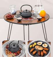 Table de pique-nique et de barbecue portable à taille personnalisable Mobilier d'extérieur pliable en bois pour camping, voyage et arrière-cour