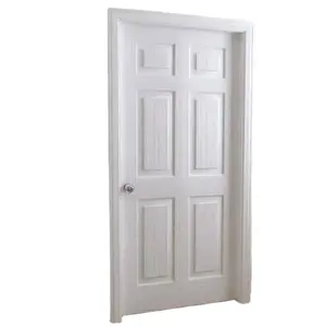 अनुकूलित सफेद दरवाजा स्लैब लकड़ी का दरवाजा फ्रेम 32x80 30x80 इंच आंतरिक दरवाजे