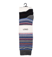 Emballage personnalisé pour chaussettes avec carte en papier, vente en gros de 2 paires de chaussettes avec étiquettes de fermeture à la taille, emballages de chaussettes OEM pour les marques