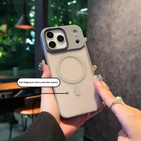 Coque de téléphone antichoc magnétique en TPU acrylique mat effet peau de luxe pour iPhone 18 17 16 15 14 13 12 Pro Max Plus