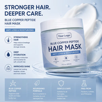 Krim Perawatan Rambut Private Label Blue Copper Peptide untuk Menutrisi Kulit Kepala, Menghaluskan Akar Rambut, Formula 2-IN-1, Masker Perbaikan Rambut