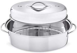 Oven Cookware <strong>Grill</strong> Top Roasting <strong>Pan</strong> Stainless Steel Turkey Roaster - Product Image 3