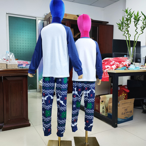 2025 New Design Long-Sleeve <strong>Christmas</strong> Pajamas <strong>Couples</strong> Casual Knitted Xmas Cartoon Outfit Elastic Waist Closure Wholesale - Product Image 6