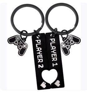 Porte-clés de couple de joueur <span class=keywords><strong>mignon</strong></span> <span class=keywords><strong>pour</strong></span> elle et lui, cadeaux de la Saint-Valentin <span class=keywords><strong>pour</strong></span> petite amie, porte-clés assorti <span class=keywords><strong>pour</strong></span> joueur 1 joueur 2 - Product Image 1