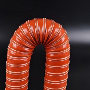 Qianrun Rubber Plastic Red Silicone Air Duct 80mm Inner Diameter 4m High Temperature Resistant Exhaust Duct - Product Image 1