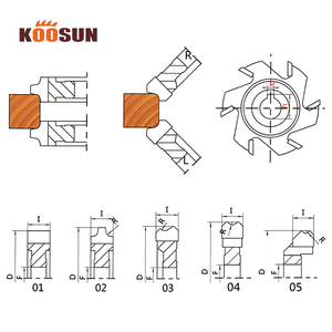 Koosun Carbide Tipped cạnh dải <span class=keywords><strong>Shaper</strong></span> cắt tỉa cắt cho chế biến gỗ cạnh dải cắt hợp kim phay cắt - Product Image 2