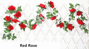 A-158ホーム屋外シャンパン人工ローズヴァインシルクフラワーガーランド吊りバスケット植物ウェディング用アーチガーデン壁装飾 - Product Image 5