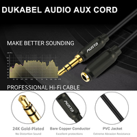 Câble audio stéréo jack 3,5 mm plaqué or 24 carats mâle-femelle avec gaine PVC pour haut-parleur, voiture et lecteur DVD – Prix usine