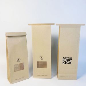 Sacs de boulangerie personnalisés avec logo, en papier kraft, avec fenêtre et fermeture à lien métallique, pour biscuits et café, fenêtre marron pour usage alimentaire - Product Image 3