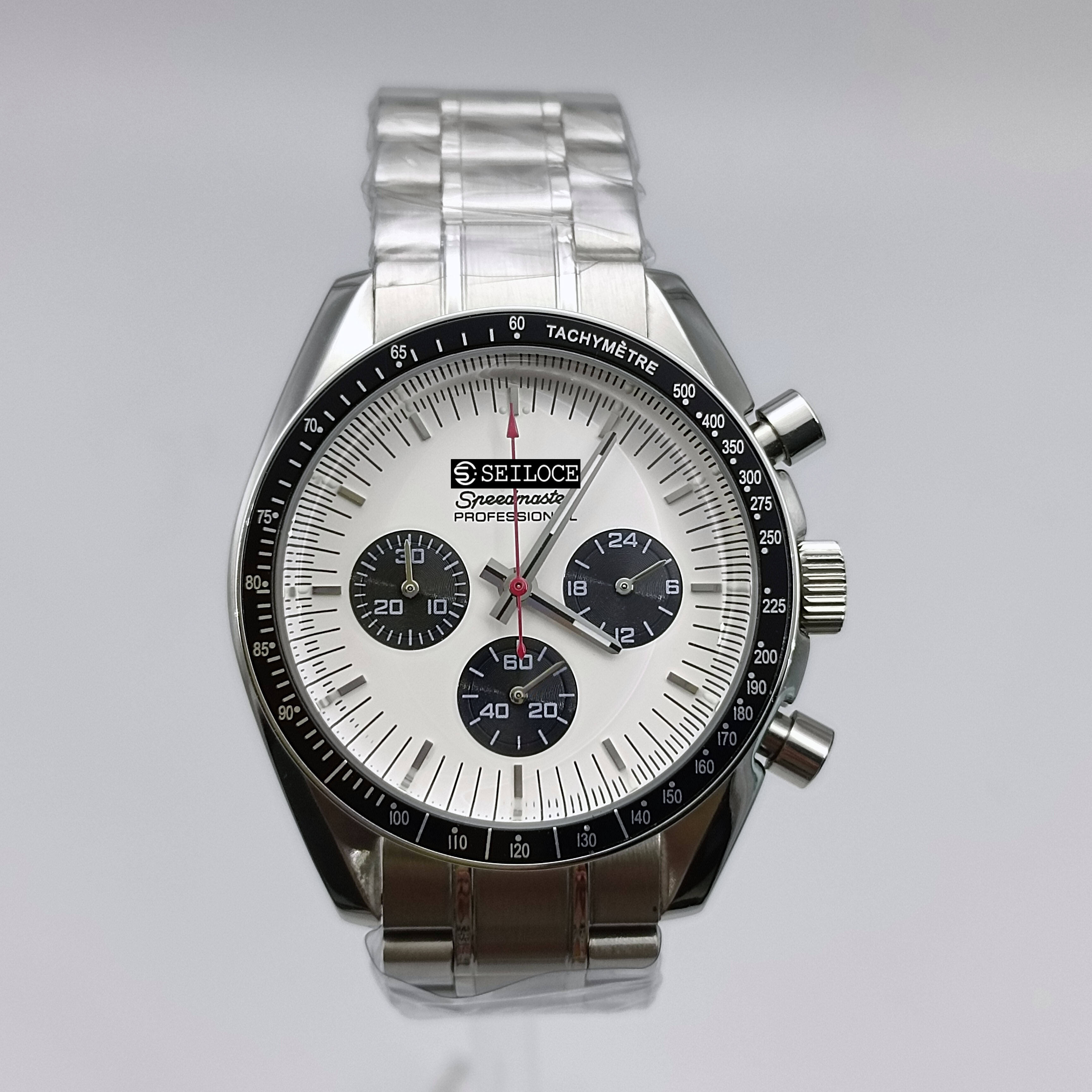 Silver Case+White Dial+Red hand