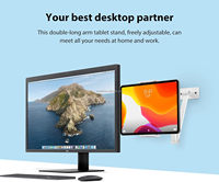Nouveau bras de montage mural pour tablette de cuisine en aluminium pliant support de téléphone portable pour tablette réglable pour iPad Pro 12.9