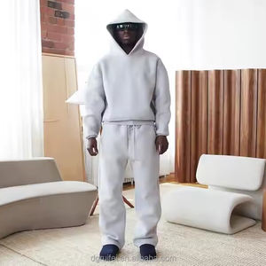 Custom Tracksuit Men Sweatsuit Blank <strong>Cut</strong> <strong>and</strong> <strong>Sew</strong> 100% Cotton Fleece Boxy <strong>Hoodies</strong> <strong>and</strong> Sweatpants Set Jogger Set - Product Image 1