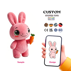 Peluche Coniglio Rosa Personalizzato, Vendita Diretta dalla Fabbrica, Tessuto Morbido Imbottito in Cotone PP, Servizio di Personalizzazione Bambole - Product Image 1
